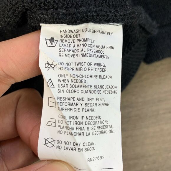 VTG Basic Edition Ugly Sweater Cardigan Holiday Embroidered Poinsettias Small - Picture 9 of 10